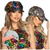 Image de Boland 33004 - Bonnet Rainbow switch, paillettes réversibles, arc-en-ciel/argent, accessoire, chapeau, fête à thème, carnaval