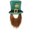 Image de Boland 44907 - Chapeau Leprechaun, lutin vert, avec barbe, casquette, couvre-chef, Irlande, St. Patrick, porte-bonheur, carnaval, fête à thème