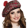 Image de Boland - Barett Mrs. Tartan, élastique, casquette écossaise, chapeau, Écosse, Highlands, costume, carnaval, fête à thème