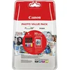 Image de Canon CLI-551 Cartouches BK/C/M/Y Multipack Noir, Cyan, Magenta, Jaune + Pack de 50 feuilles papier photo PP-201 10x15cm (Emballage plastique)