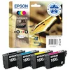 Image de Epson Multipack 16XL Stylo Plume, Cartouches d'encre d'origine XL Haute capacité, 4 couleurs: Noir, Cyan, Magenta, Jaune, WF-2010W WF-2520NF WF-2530WF WF-2540WF WF-2630WF WF-2650DWF WF-2750DWF