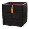 Image de Capi Europe - Pot carré Rib NL - 40x40 - Noir - Ouverture Ø40 - Pot de fleurs pour l'intérieur et l'extérieur - KBLR903