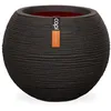 Image de Capi Europe - Vase boule Rib NL - 62x48 - Noir - Ouverture Ø62 - Pot de fleurs pour l'intérieur et l'extérieur - KBLR271