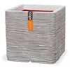 Image de Capi Europe - Pot carré Rib NL - 40x40 - Ivoire - Pot de fleurs pour intérieur et extérieur - Cache-pot - Pot de plantation - Jardinière - Plastique - KOFI903