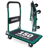 Image de VONROC Chariot Plateforme Pliable - Capacité de Charge Maximale de 150 kg - Plateforme Antidérapante 470 x 730 mm - 2 Roues Rotatives 360 ° - Poignées Softgrip, pour Charges Lourdes et Volumineuses