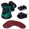 Image de VONROC Ponceuse orbitale sans fil 20V - Ø125mm - 2 Batteries 2.0 Ah et chargeur inclus - 12 feuilles abrasives, sac de récupération de poussière - 5000/10000 tours par min