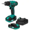 Image de VONROC Perceuse visseuse 20 V   19 + 1 réglages, 25 Nm, LED, Softgrip, 2 piles 2,0 Ah et chargeur rapide