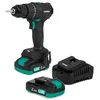 Image de VONROC Perceuse visseuse à batterie PRO 20 V | moteur sans balai, 40 nm, 2 vitesses, 17 + 1 réglages | 2 piles 2,0 Ah, chargeur rapide, LED, clip ceinture | modèle CD511DC