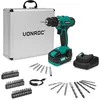 Image de VONROC Perceuse sans fil 20V - 19 réglages + mode perçage - Batterie 4.0Ah, chargeur et 46 accessoires inclus dans une mallette premium