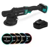Image de VONROC PRO Polisseuse excentrique 20V - Ø 125mm - Moteur Brushless - 7 vitesses (2000-5000/min) - Soft Start - Kit complet comprenant batterie 2,0Ah, chargeur rapide et 5 disques de polissage