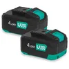 Image de VONROC Duopack Batteries 20V - 2×4.0Ah VPower - avec Port USB-C bidirectionnel - Fonction Powerbank - Compatible avec Power Delivery (PD) - Protection ECP - Batteries Li-ION pour Outils 20V