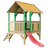 Image de AXI Akela Maison Enfant avec Toboggan rouge | Aire de Jeux pour l'extérieur en marron & VERT | Maisonnette / Cabane de Jeu en Bois FSC