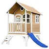 Image de AXI Tom Maison Enfant avec Toboggan bleu | Aire de Jeux pour l'extérieur en marron & Blanc | Maisonnette/Cabane de Jeu en Bois FSC