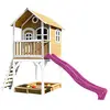 Image de AXI Sarah Maison Enfant avec Bac à Sable & Toboggan ROSE | Aire de Jeux pour l'extérieur en marron & Blanc | Maisonnette/Cabane de Jeu en Bois FSC