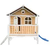 Image de AXI Stef Maison Enfant avec Toboggan bleu | Aire de Jeux pour l'extérieur en marron & Blanc | Maisonnette/Cabane de Jeu en Bois FSC