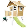 Image de Axi Robin Maison Enfant Avec Toboggan Vert Clair | Aire De Jeux Pour L'Extérieur En Marron & Blanc | Maisonnette/Cabane De Jeu En Bois Fsc