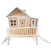 Image de AXI Emma Maison Enfant avec Toboggan Blanc | Aire de Jeux pour l'extérieur en marron & Blanc | Maisonnette/Cabane de Jeu en Bois FSC
