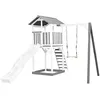 Image de AXI Beach Tower Aire de Jeux avec Toboggan en Blanc, Balançoire & Bac à Sable | Grande Maison enfant extérieur en Gris & Blanc | Cabane de Jeu en Bois FSC