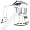 Image de AXI Beach Tower Aire de Jeux avec Toboggan en Blanc, Cadre d'escalade & Bac à Sable | Grande Maison enfant extérieur en Gris & Blanc | Cabane de Jeu en Bois FSC