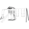 Image de AXI Beach Tower Aire de Jeux avec Toboggan en Blanc, Cadre d'escalade, 2 Balançoires & Bac à Sable | Grande Maison enfant extérieur en Gris & Blanc | Cabane de Jeu en Bois FSC