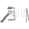 Image de Axi Beach Tower Aire De Jeux Avec Toboggan En Gris, 2 Balançoires & Bac À Sable | Grande Maison Enfant Extérieur En Gris & Blanc | Cabane De Jeu En Bois Fsc