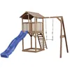 Image de AXI Beach Tower Aire de Jeux avec Toboggan en bleu, Balançoire & Bac à Sable | Grande Maison enfant extérieur en marron | Cabane de Jeu en Bois FSC