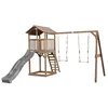 Image de AXI Beach Tower Aire de Jeux avec Toboggan en Gris, 2 Balançoires & Bac à Sable | Grande Maison enfant extérieur en marron | Cabane de Jeu en Bois FSC
