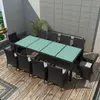 Image de vidaXL Ensemble à manger d'extérieur 11 pcs coussins résine tressée
