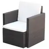 Image de vidaXL Chaise de jardin et coussins et oreillers Résine tressée Marron