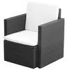 Image de vidaXL Chaise de jardin et coussins et oreillers Résine tressée Noir
