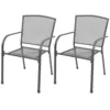 Image de vidaXL Chaises empilables de jardin lot de 2 Acier Gris