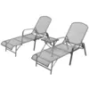 Image de vidaXL Chaises longues lot de 2 avec table Acier Anthracite