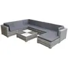Image de vidaXL Salon de jardin 8 pcs avec coussins Résine tressée Gris