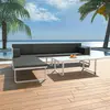 Image de vidaXL Salon de jardin 4 pcs et coussins Aluminium Noir