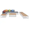 Image de vidaXL Salon de jardin 5 pcs avec coussins Aluminium et WPC
