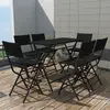 Image de vidaXL Ensemble à manger d'extérieur pliable 7pcs Acier Résine tressée