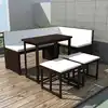 Image de vidaXL Ensemble à manger d'extérieur 5 pcs Acier Résine tressée Marron