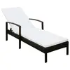 Image de vidaXL Chaise longue avec coussin Résine tressée Marron