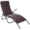 Image de vidaXL Chaise longue pliable résine tressée marron
