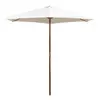 Image de vidaXL Parasol avec poteau en bois 270 x 270 cm Blanc crème