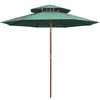Image de vidaXL Parasol à deux étages avec poteau en bois 270 x 270 cm vert
