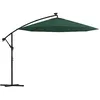 Image de vidaXL Zweefparasol met LED-verlichting en metalen paal 300 cm groen