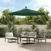 Image de vidaXL Parasol avec éclairage LED 300 cm Poteau en métal Vert