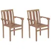 Image de vidaXL Chaises empilables de jardin lot de 2 Bois de teck solide