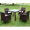 Image de vidaXL Ensemble à manger d'extérieur 5pcs avec coussins Résine tressée