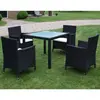 Image de vidaXL Ensemble à manger d'extérieur 5pcs avec coussins Résine tressée