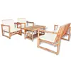 Image de vidaXL Salon de jardin 4 pcs avec coussins Bambou