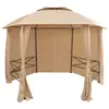 Image de vidaXL Chapiteau tente de jardin avec rideaux Hexagonal 360 x 265 cm