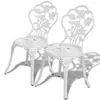Image de vidaXL Chaises de bistro lot de 2 Aluminium coulé Blanc