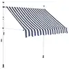 Image de vidaXL Auvent rétractable manuel 200 cm Rayures bleues et blanches